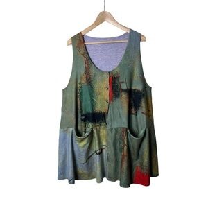 3 Potato Sleeveless Tank Vest Top Watercolor Abstract Artsy Boho L 3644